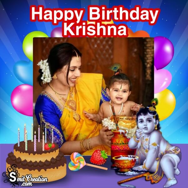 Birthday Krishna Photo Frame