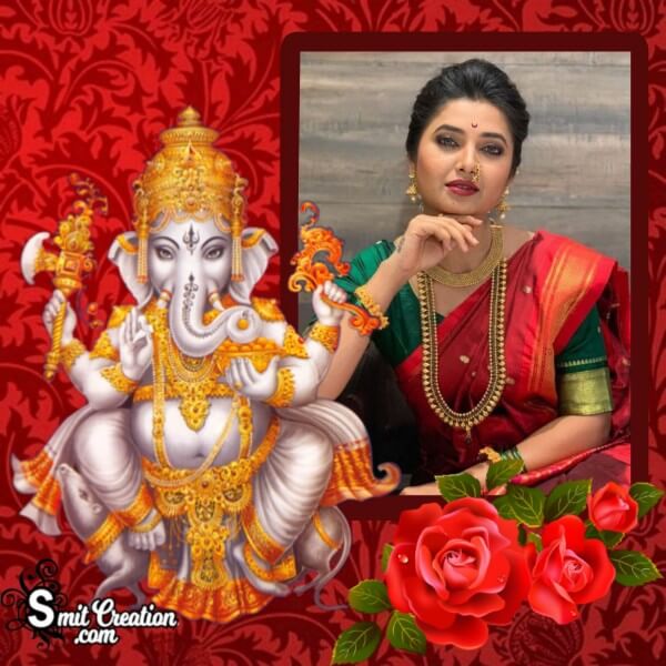 Ganesha Red Photo Frame