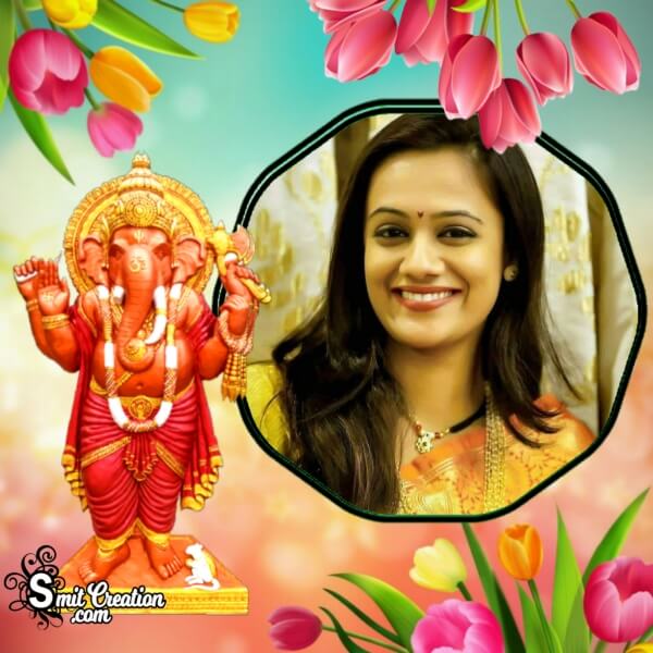 Tulips Ganesha Photo Frame