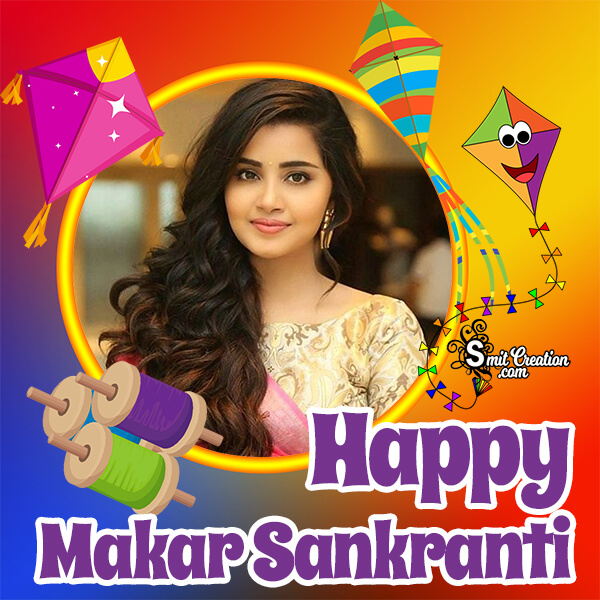 Happy Makar Sankranti Colourful Photo Frame