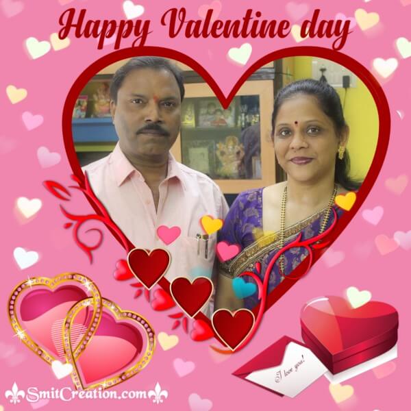 Valentine Day Heart Frame With Love