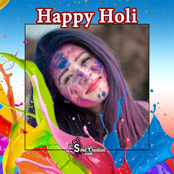 Happy Holi Colour Splash Photo Frame