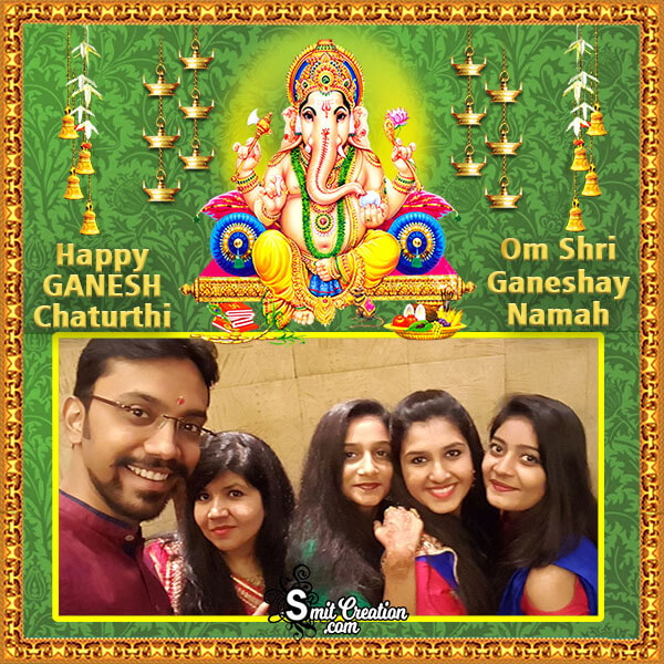 Happy Ganesh Chaturthi Family Photo Frame