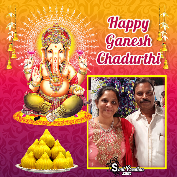 Happy Ganesh Chaturthi Modak Photo Frame