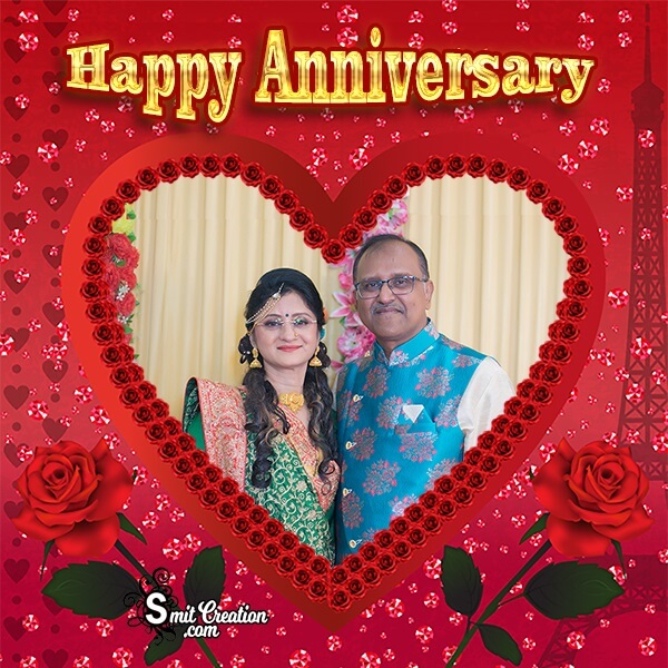 Anniversary Roses Heart Photo Frame