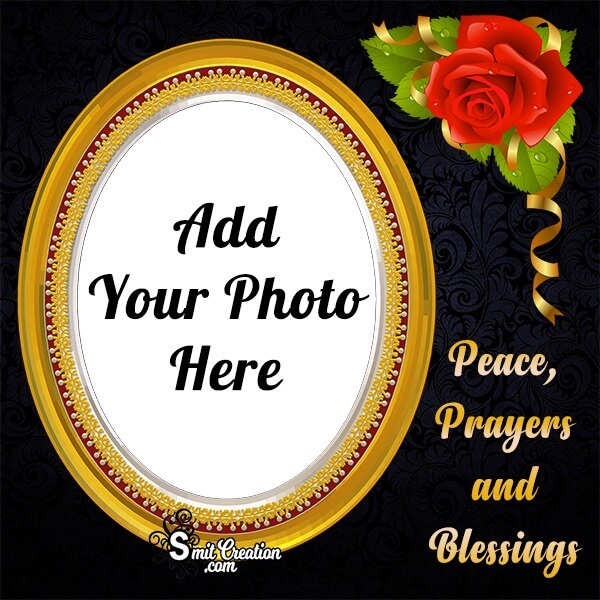 Gold Oval Condolence Photo Frame