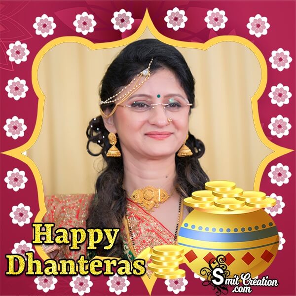 Dhanteras Gold Pot Photo Frame