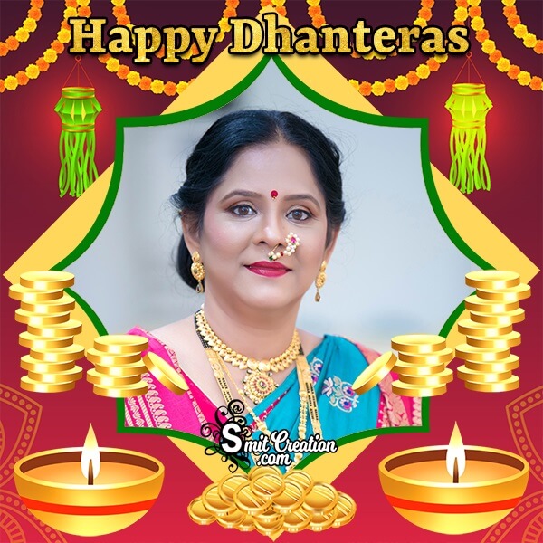 Happy Dhanteras Gold Photo Frame