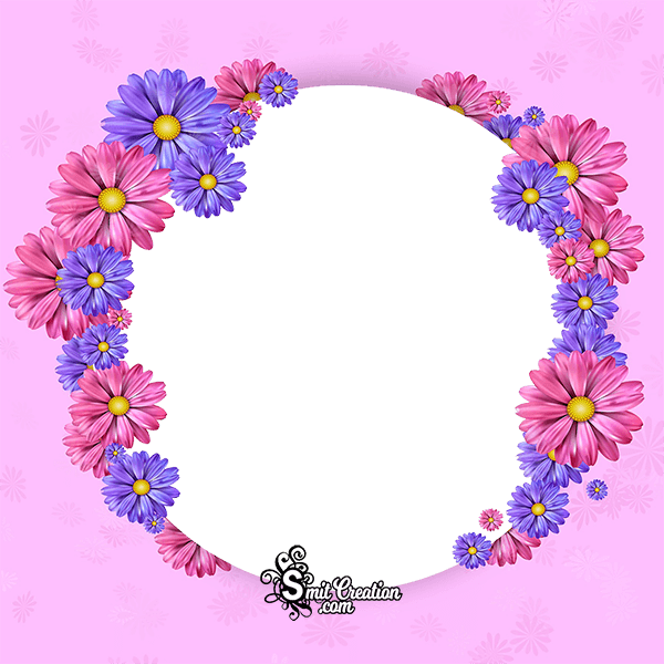 Flowers Pink Photo Frame - SmitCreation.com/Photoframe/