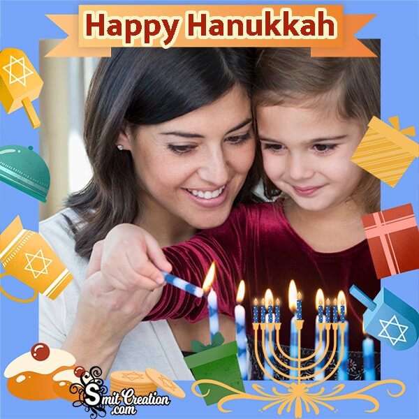 Happy Hanukkah Gift Box Photo Frame