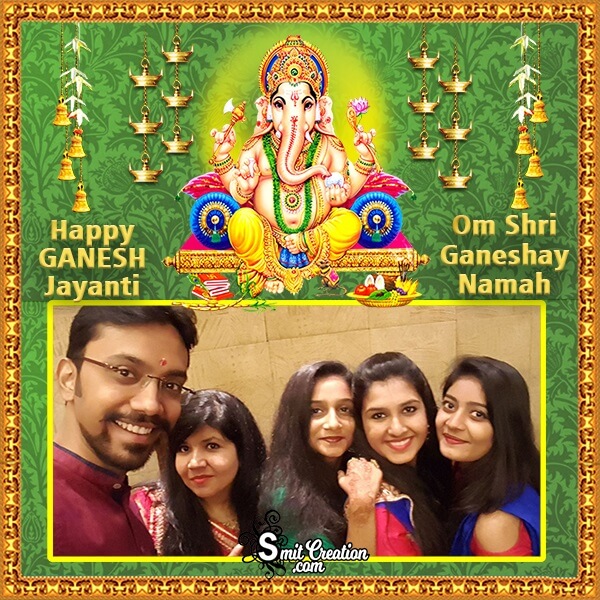 Happy Ganesh Jayanti Family Photo Frame