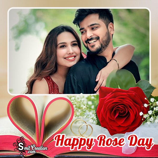 Happy Rose Day Photo Frame For Couple