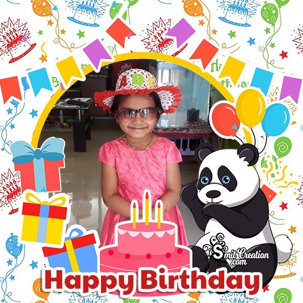 Cartoon Panda Birthday Photo Frame