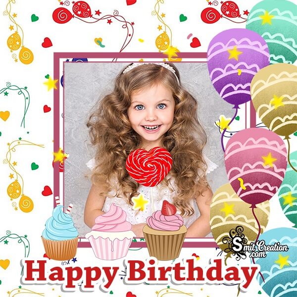 Happy Birthday Colourful Balloons Photo Frame