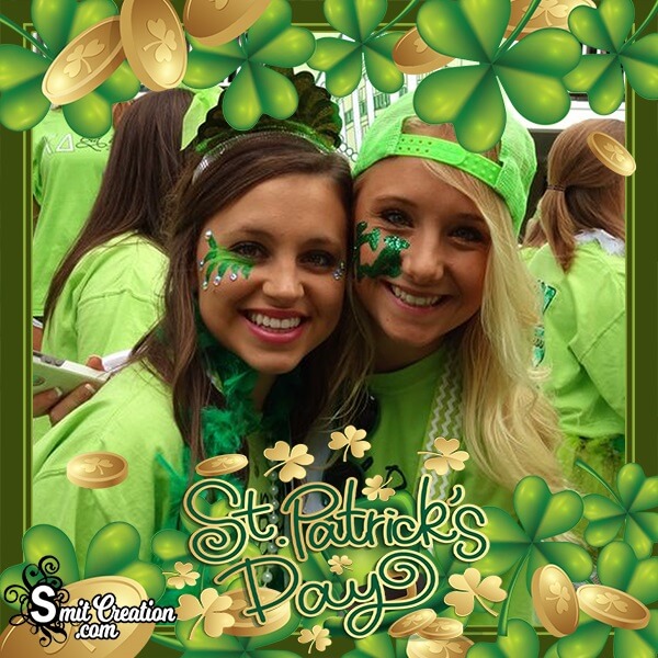 St Patricks Day Shamrock Border Photo Frame