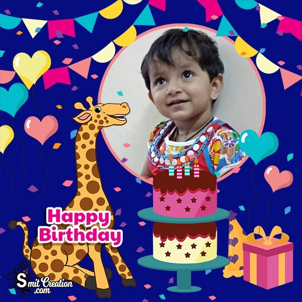 Giraffe Birthday Photo Frame