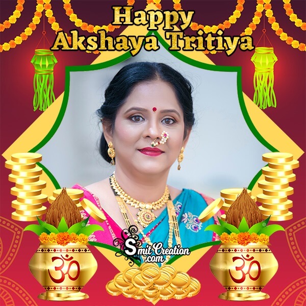 Happy Akshaya Tritiya Gold Photo Frame