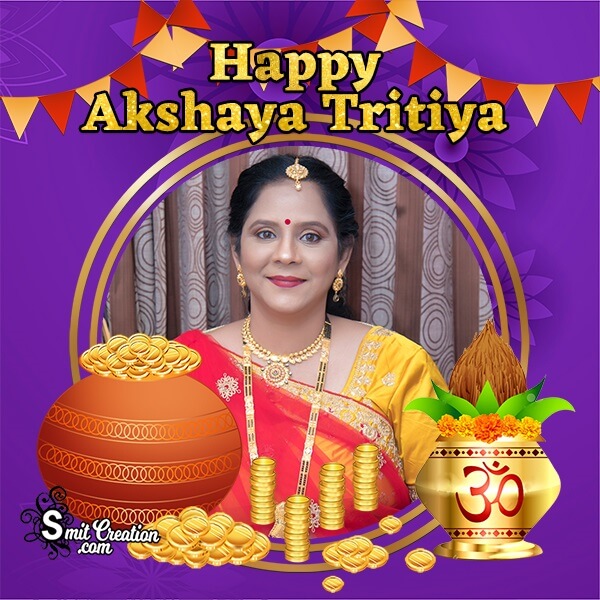 Happy Akshaya Tritiya Gold Pot Photo Frame