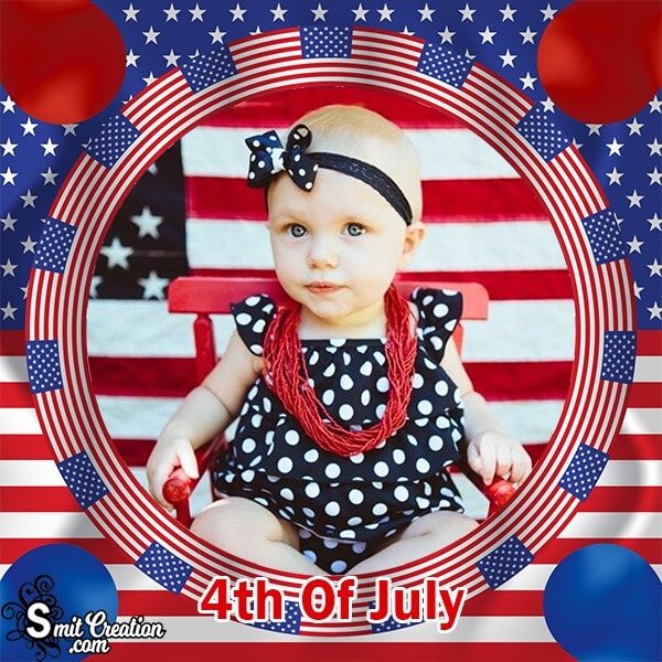 4th Of July Balloon Flag Photo Frame