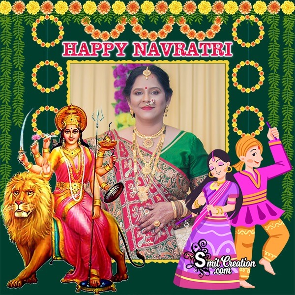 Happy Navratri Dp Photo Frame