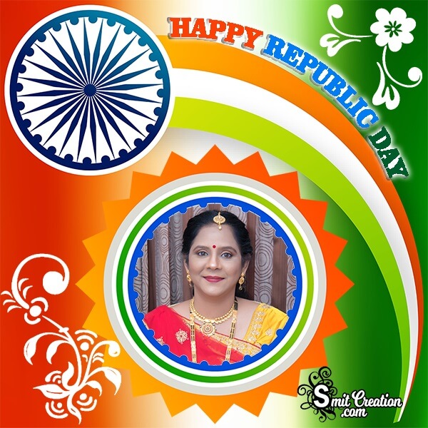 Happy Republic Day Tri Colour Photo Frame