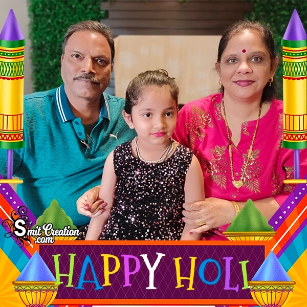 Happy Holi Dp Photo Frame