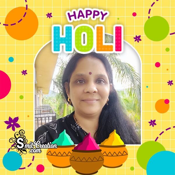 Happy Holi Status Photo Frame