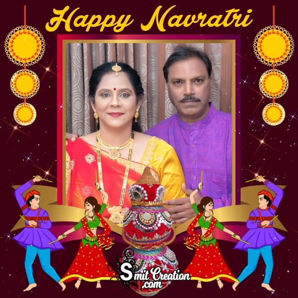 Happy Navratri Dandiya Photo Frame
