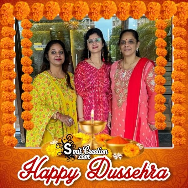 Happy Dussehra Family Photo Frame