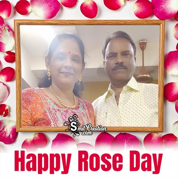 Rose Day Photo Frame For Couple