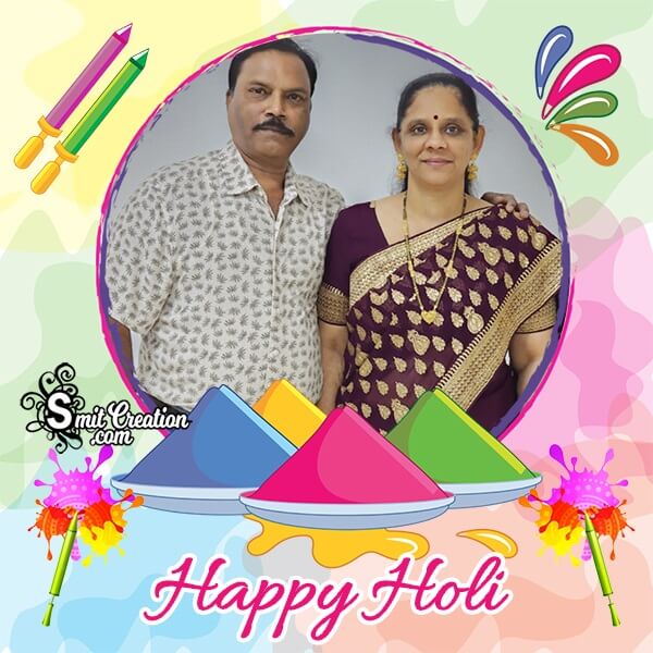 Happy Holi Photo Frame For Dp
