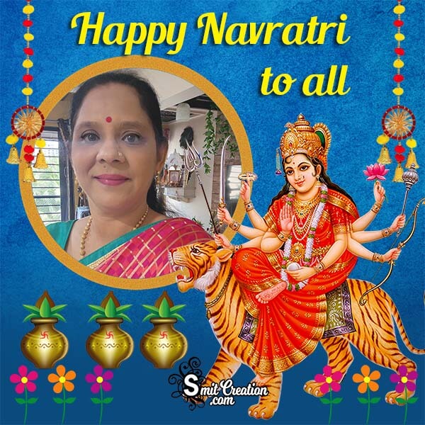 Happy Navratri Photo Frame For Dp