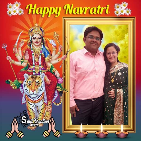 Happy Navratri Photo Frame For Facebook
