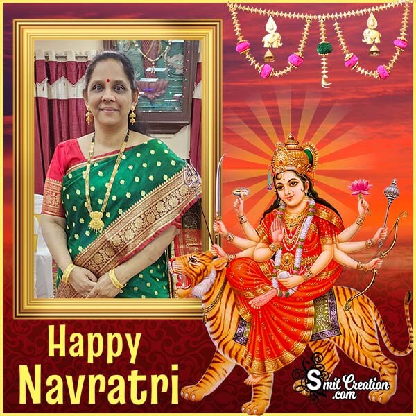 Happy Navratri Photo Frame For Profile