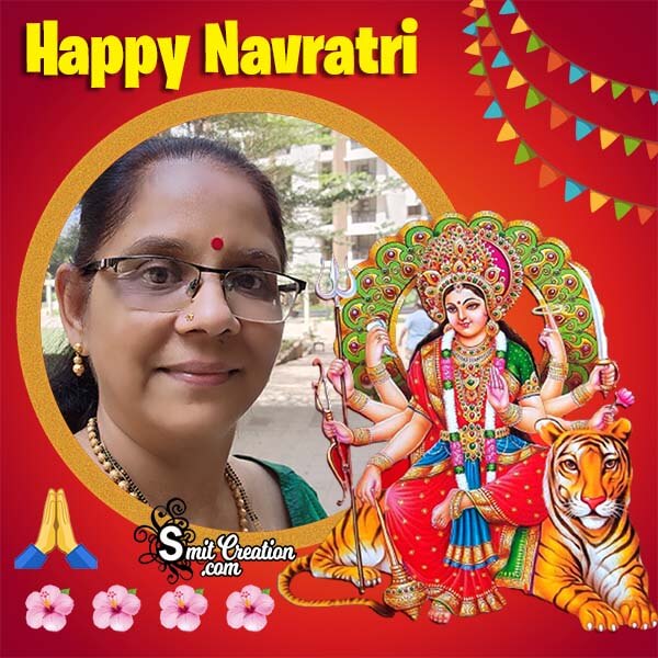 Happy Navratri Photo Frame For Status