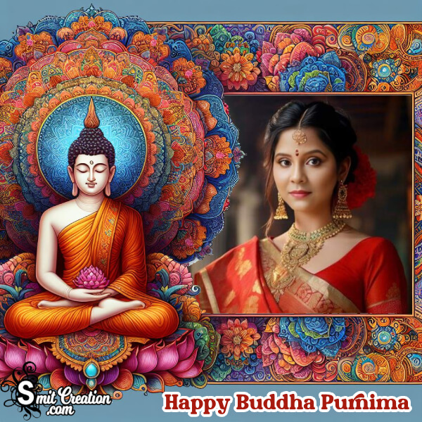 Amazing Happy Buddha Purnima Photo Frame