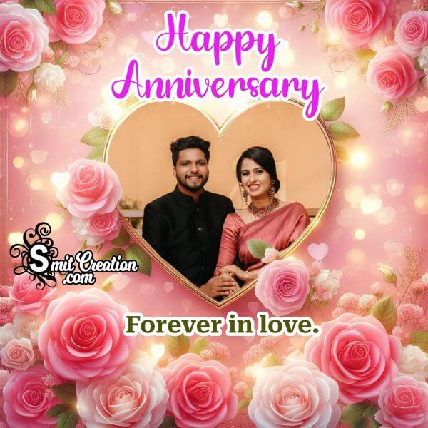 Awesome Anniversary Pink Roses Photo Frame