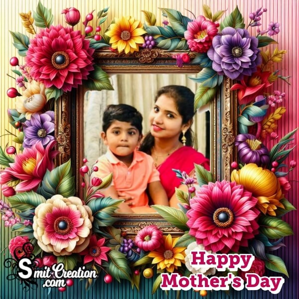 Colorful Flowers Happy Mothers Day Photo Frame