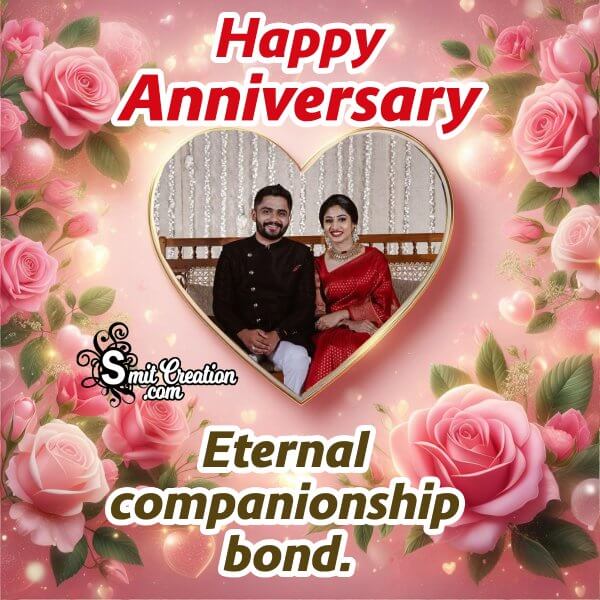 Happy Anniversary Heart Shape Photo Frame