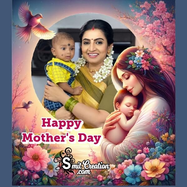 Lovely Mothers Day Photo Frame With Flowers