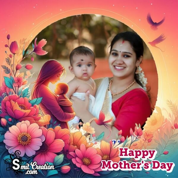 Mothers Day Photo Frame With Flowers