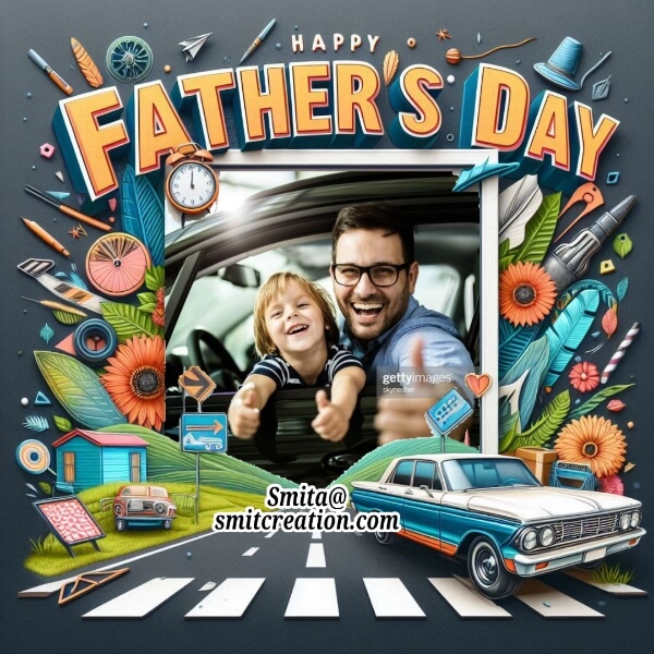 Fathers Day With Car Photo Frame
