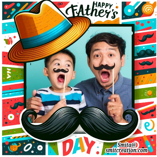 Happy Fathers Day Mustache Photo Frame