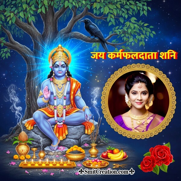 Shani Dev Under Peepal Tree Photo Frame