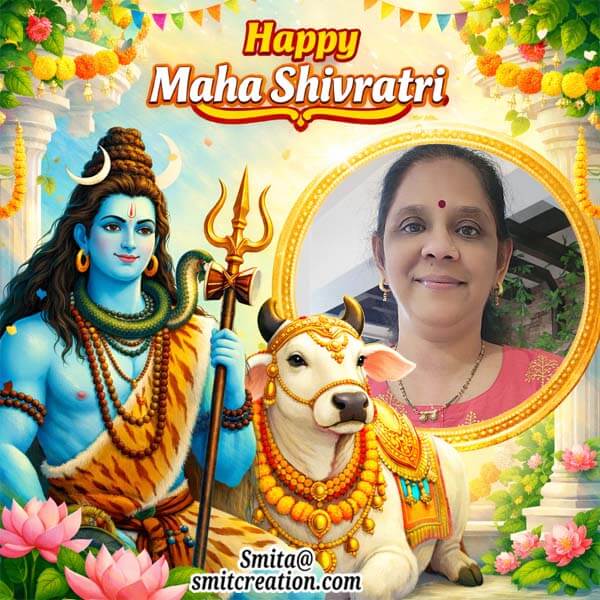 Happy Maha Shivratri Shiva Nandi Photoframe