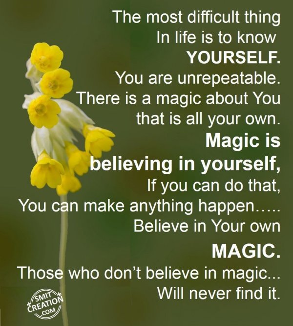 Know Yourself..Believe in Yourself..