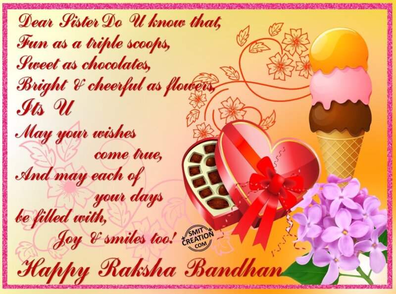 Happy Raksha Bandhan Sister - SmitCreation.com