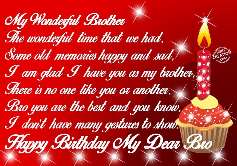 Happy Birthday My Dear Brother - SmitCreation.com