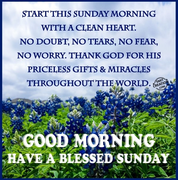 GOOD MORNING – HAVE A BLESSED SUNDAY