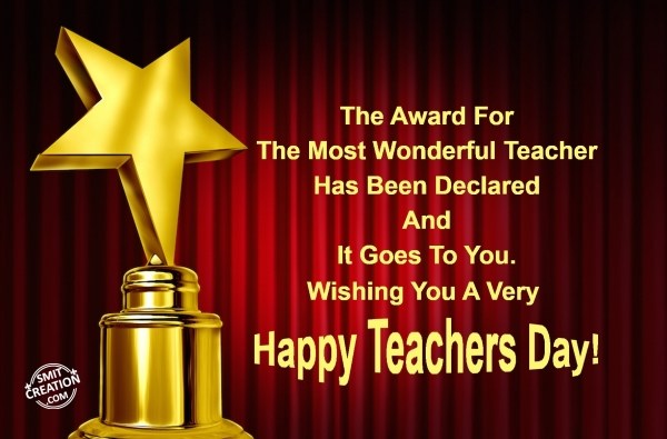 The Award For The Most Wonderful Teacher